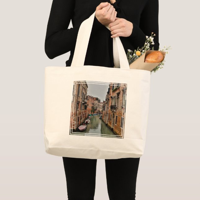 Grand Tote Bag Bâtiments le long des canaux de Venise (Devant (produit))