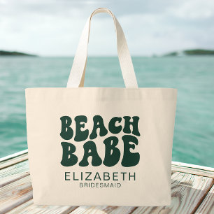 Grand Tote Bag Beach Babe Emerald Green Cool Bachelorette Party