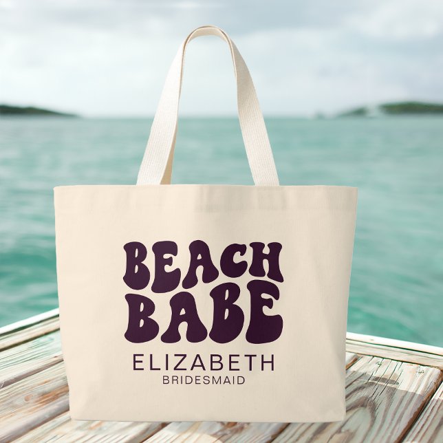 Grand Tote Bag Beach Baby Purple Correspondant Bachelorette Party (Créateur téléchargé)