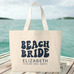 Grand Tote Bag Beach Bride Navy Blue Cool Bachelorette Party