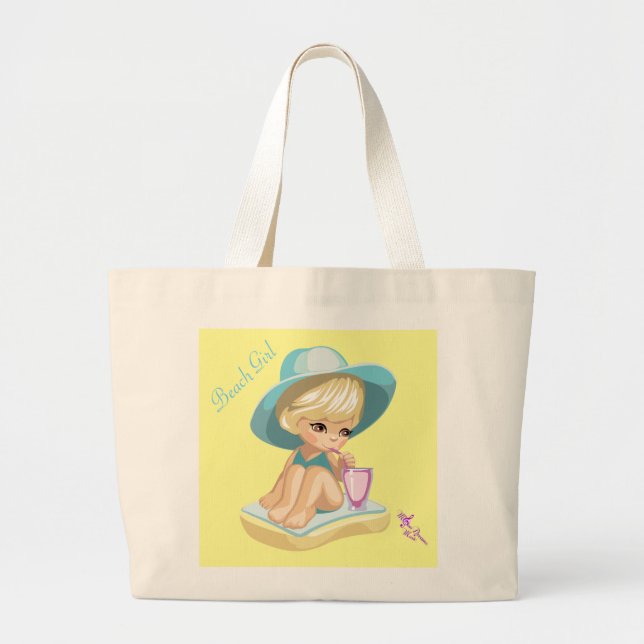 Grand Tote Bag Beach Girl Jumbo Beach Fourre-tout (Devant)
