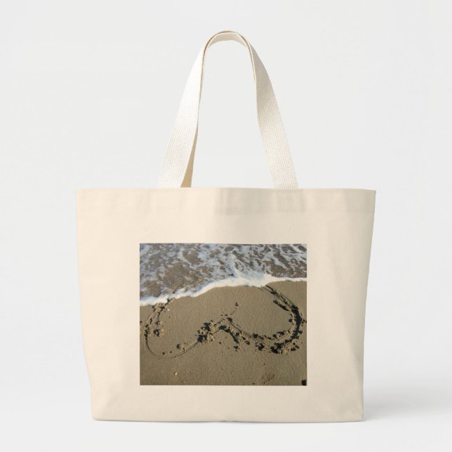 Grand Tote Bag Beach Heart (Devant)