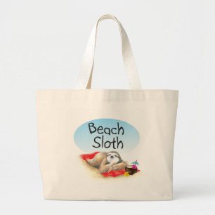 Grand Tote Bag Beach Sloth Fourre-tout