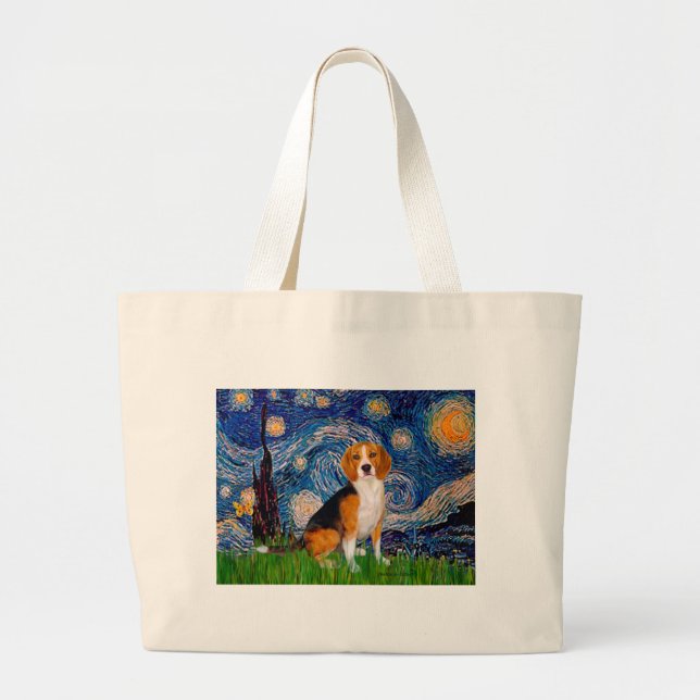 Grand Tote Bag Beagle 7 - Nuit étoilée (Devant)