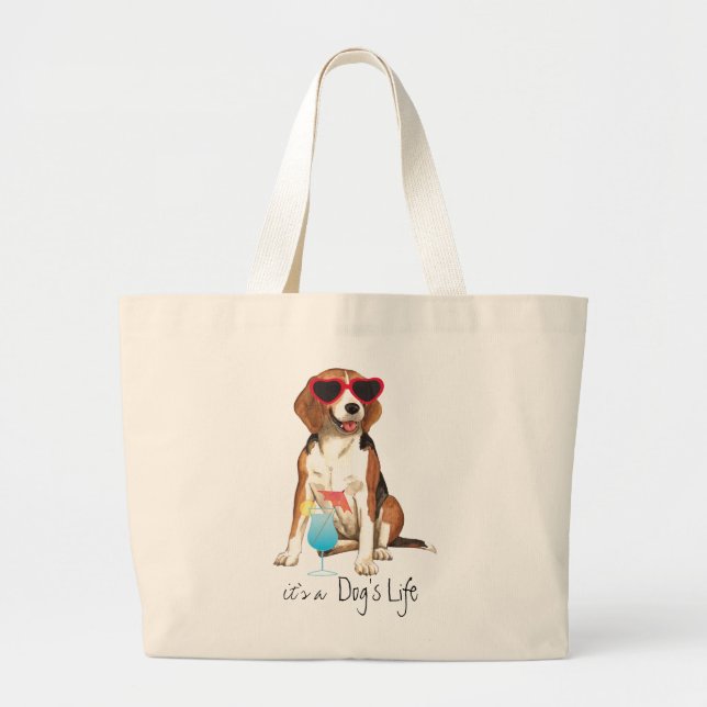 Grand Tote Bag Beagle d'été (Devant)