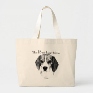 Grand Tote Bag Beagle Joyeux Visage; Joyeux Beagle; Beagle grinch