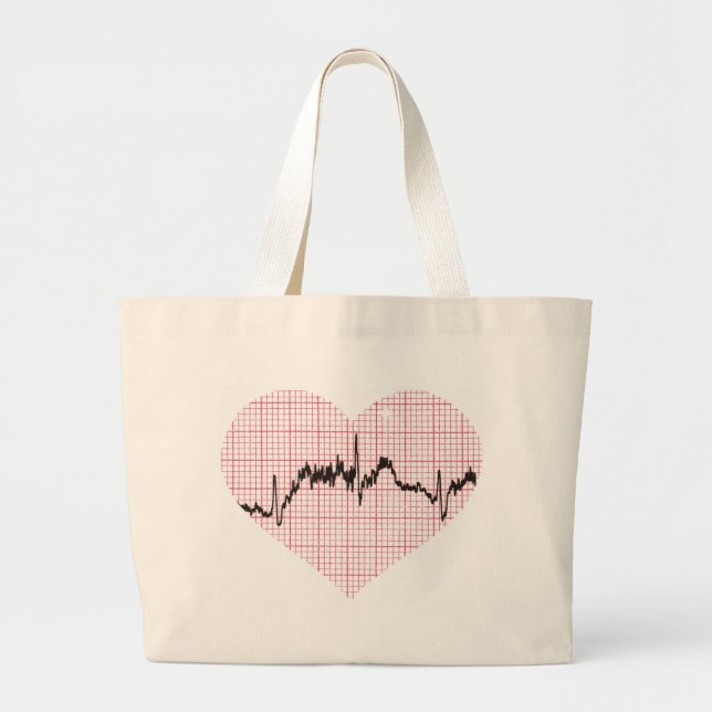 Grand Tote Bag Beat du coeur VII (Devant)