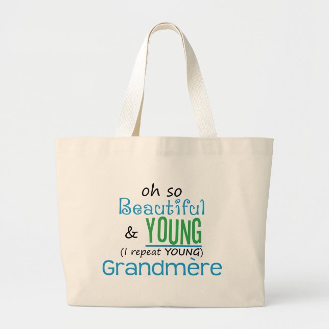 Grand Tote Bag Beau et jeune Grandmere (Devant)