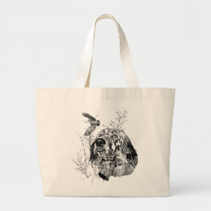 Grand Tote Bag Beau plateau avec faisans, Art