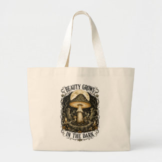 Grand Tote Bag Beauté qui grandit dans le champignon vintage somb