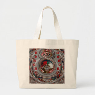 Grand Tote Bag Beaux Coeurs de Noël Fêtes Couleurs de saison