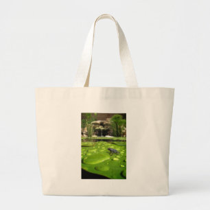 Grand Tote Bag Bébé crapaud dans l'étang