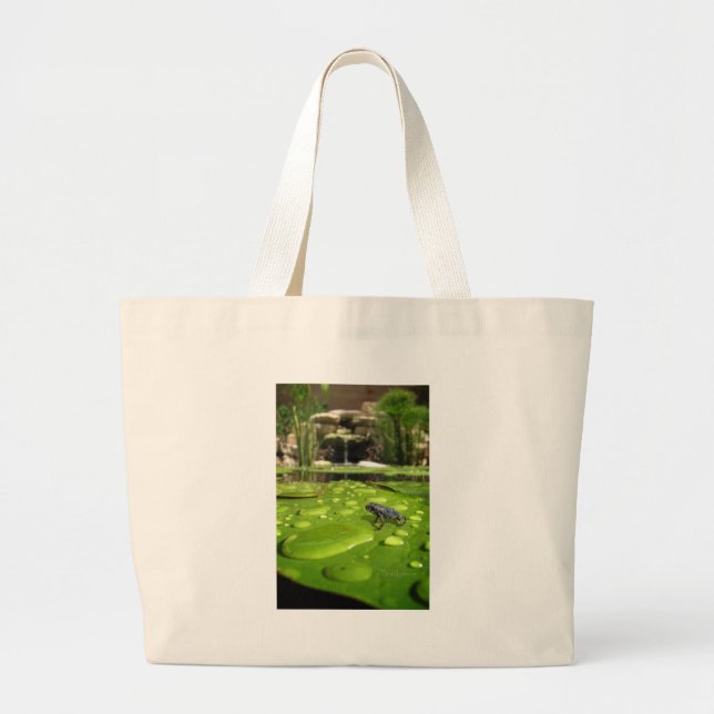 Grand Tote Bag Bébé crapaud dans l'étang (Devant)