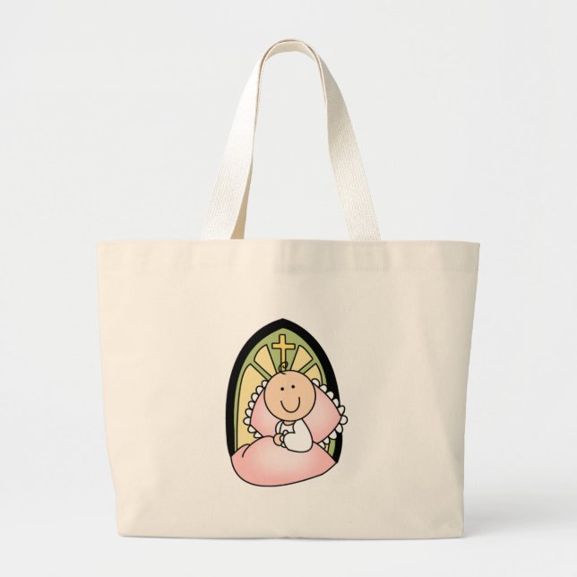 Grand Tote Bag Bébé de baptême (Devant)