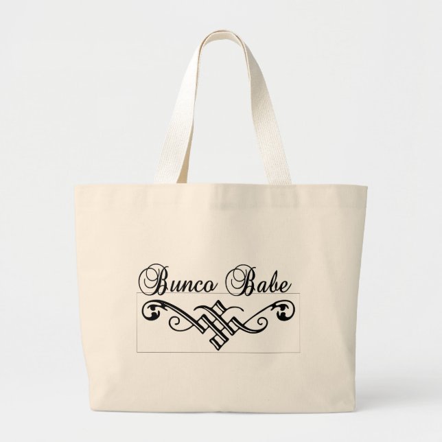 Grand Tote Bag bébé de bunco avec le lettrage noir (Devant)