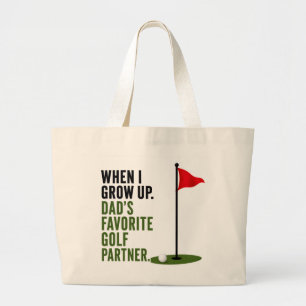 Grand Tote Bag Bébé golfeur citation drôle de golf