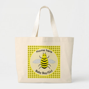 Grand Tote Bag Bébé jaune mignon abeille Genre Révéler Neutre Per