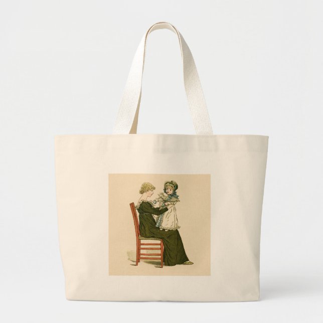 Grand Tote Bag Bébé victorien Mère Greenaway (Devant)