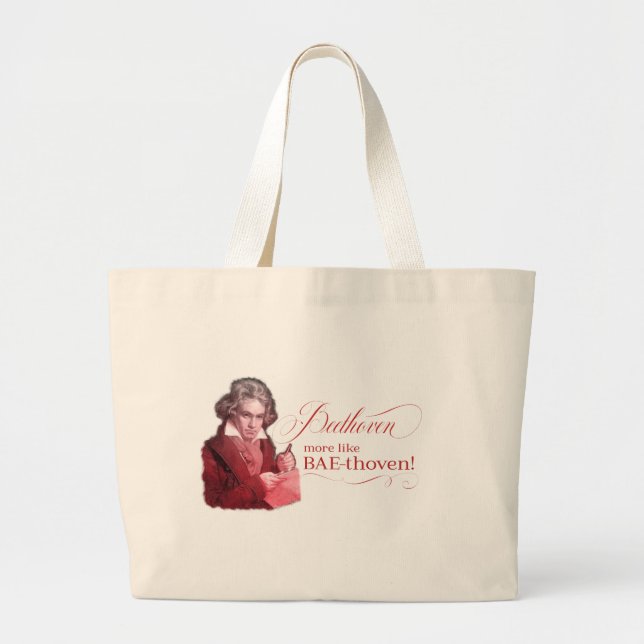 Grand Tote Bag Beethoven BAEthoven Classical Composer Pun (Devant)