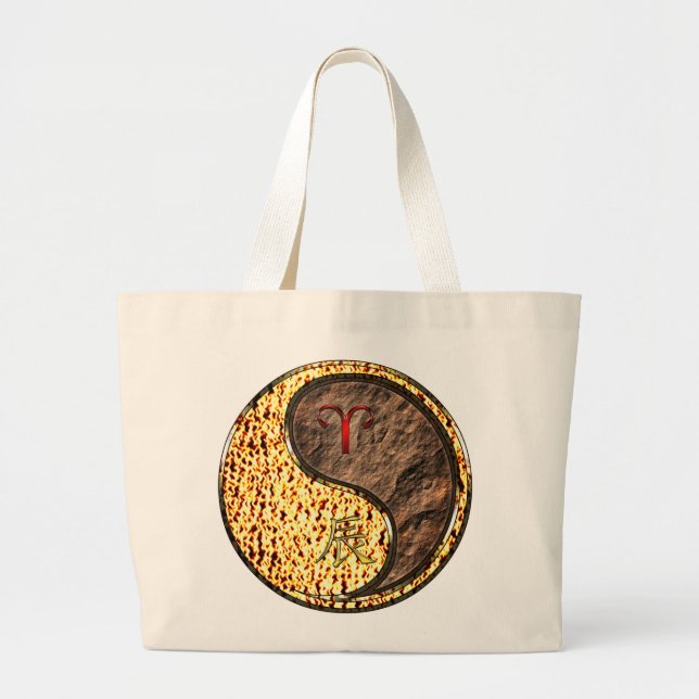 Grand Tote Bag Bélier & Dragon de Terre (Devant)
