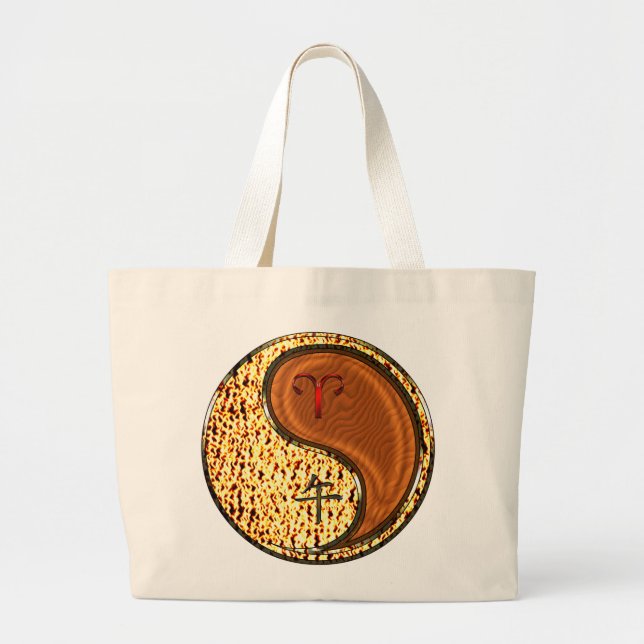 Grand Tote Bag Bélier et Cheval du bois (Devant)