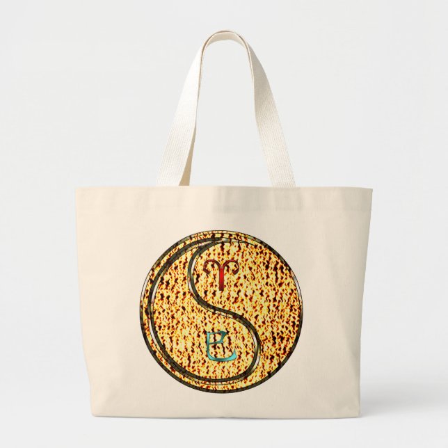 Grand Tote Bag Bélier et serpent à feu (Devant)
