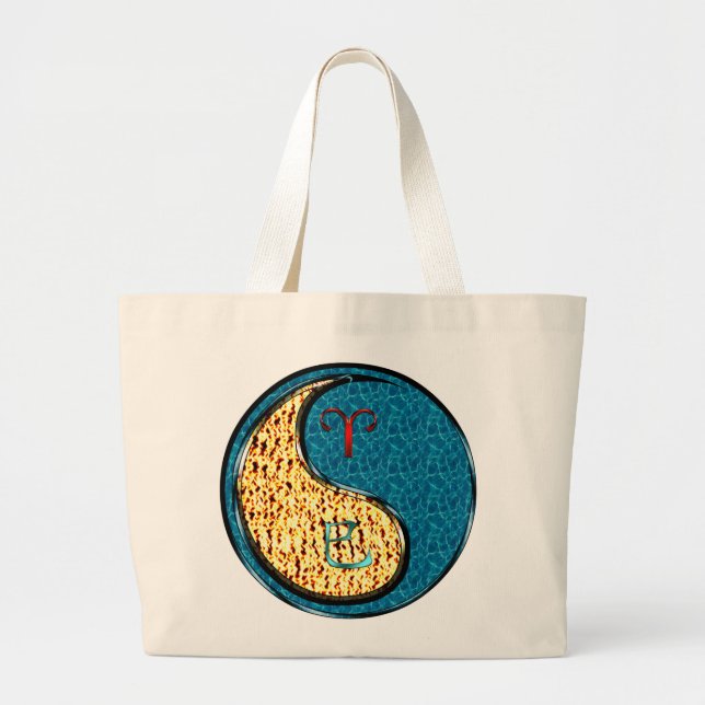 Grand Tote Bag Bélier et Serpent d'eau (Devant)