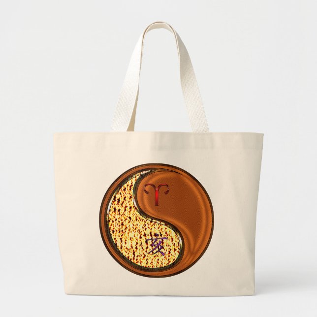 Grand Tote Bag Bélier & Sanglier de Bois  (Devant)