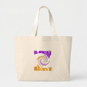 Grand Tote Bag Belle Art Moderne Design : Tourbillon violet et or