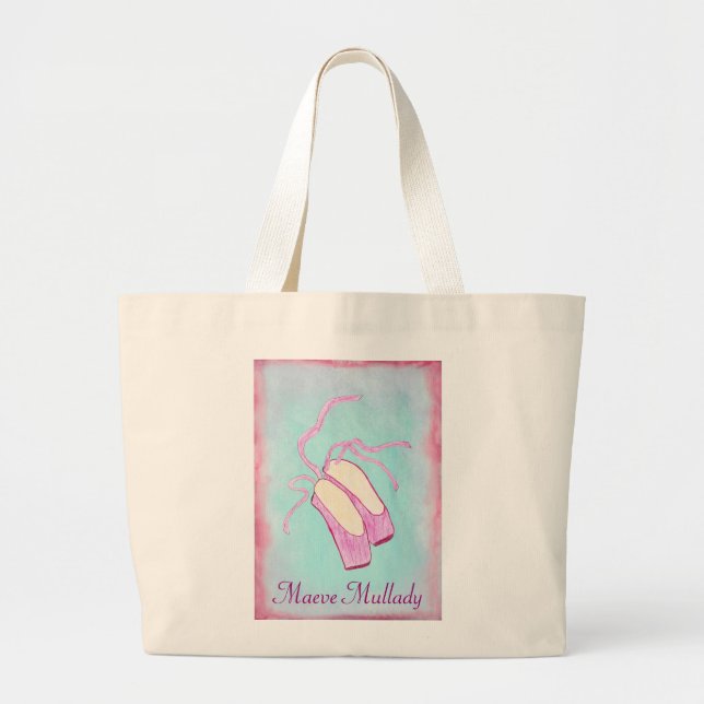 Grand Tote Bag Belles chaussures de ballet personnalisées (Devant)