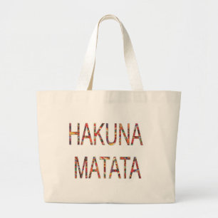 Grand Tote Bag Belles couleurs Vintages africaines Hakuna Matata 