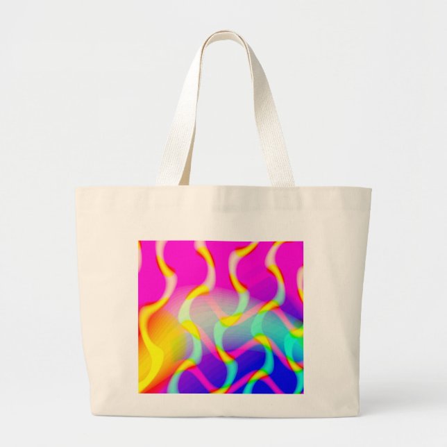 Grand Tote Bag Belles vagues - Customisées (Devant)