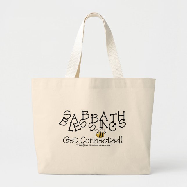 Grand Tote Bag Bénédiction Sabbat Se Connecter (Devant)