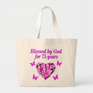 GRAND TOTE BAG BÉNÉFICIÉ 75E ANNIVERSAIRE CONCEPTION FLORALE