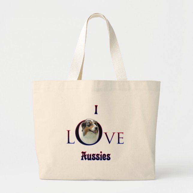 Grand Tote Bag Berger australien I Love (Devant)