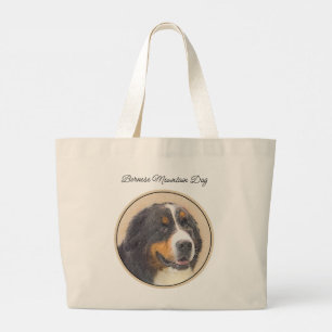 Grand Tote Bag Bernese Mountain Dog Berner Peinture de mignons an