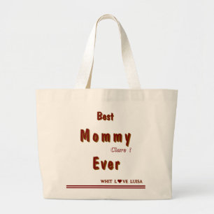 Grand Tote Bag BEST MOM PERSONNALISÉ JAMAIS 7 Script