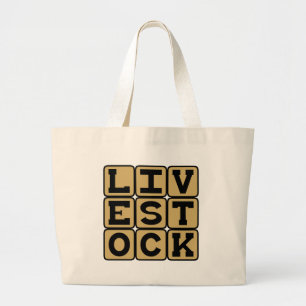 Grand Tote Bag Bétail, bovins
