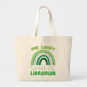 Grand Tote Bag Bibliothécaire chanceux de la Saint-Patrick