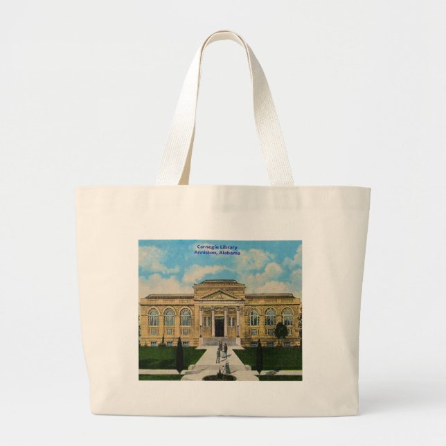Grand Tote Bag Bibliothèque Carnegie vintage Anniston Alabama (Devant)