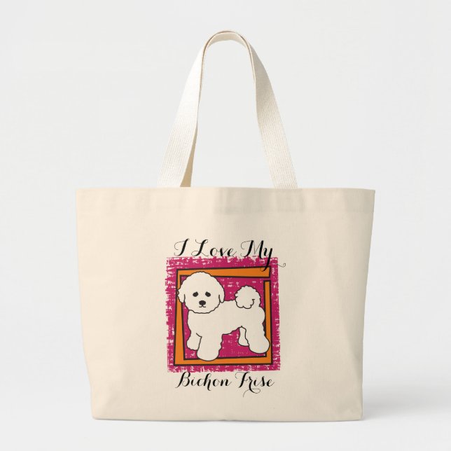 GRAND TOTE BAG BICHON FRISE (Devant)
