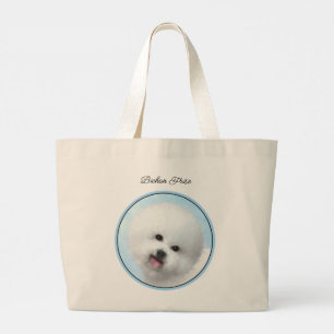 Grand Tote Bag Bichon Frise Tenerife Peinture Blanc Cute Chien Ar