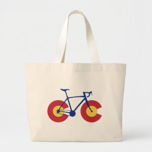 Grand Tote Bag Bicyclette de drapeau du Colorado