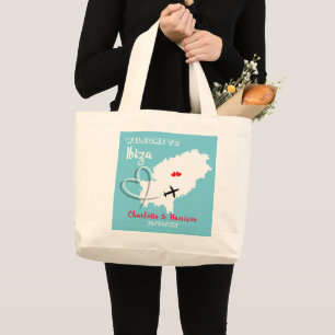 Grand Tote Bag Bienvenue À Ibiza Destination Wedding