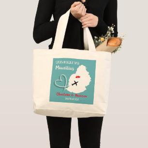 Grand Tote Bag Bienvenue À Maurice Destination Mariage