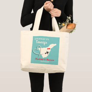 Grand Tote Bag Bienvenue À Tenerife Destination Mariage