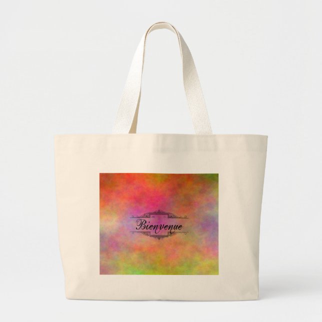 Grand Tote Bag Bienvenue Colorful (Devant)