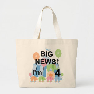 Grand Tote Bag Big News Circus 4th Birthday T-shirts et cadeaux
