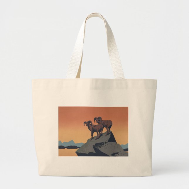 Grand Tote Bag Bighorn Sheep American West Wildlife (Devant)