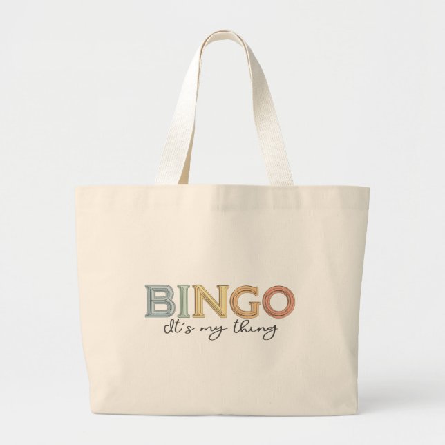 Grand Tote Bag BINGO, c’est mon truc - Pastel (Devant)
